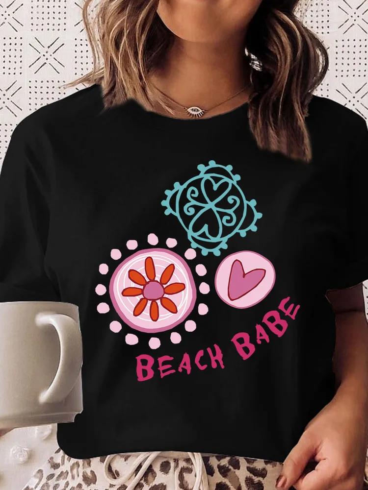 

Black Female New Summer Top Ladies T Shirt Animal Cartoon Print Round Neck Fashion Women T-shirt Harajuku Graphic Woman‘s’ Tee