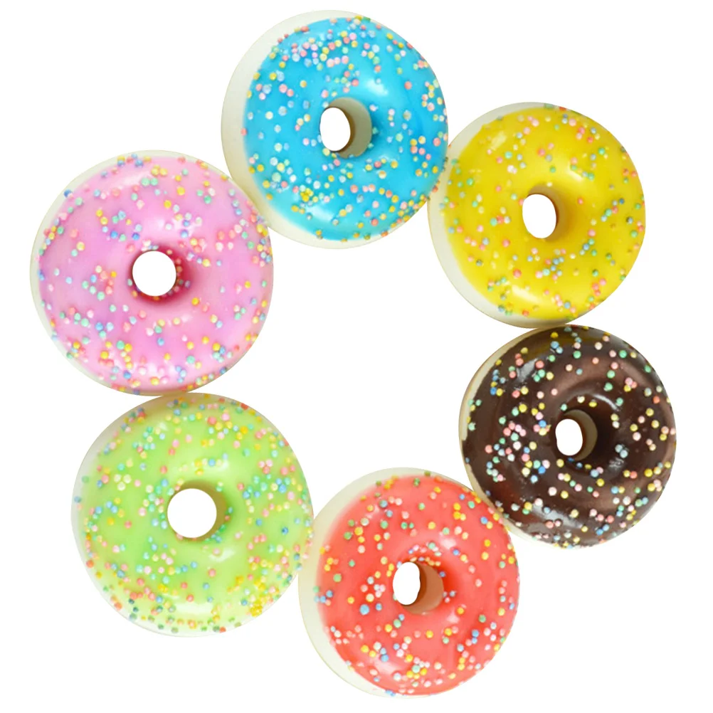 

6 Pcs Faux Donuts Magnetic Refrigerator Calendar Party Decors Fake Doughnut Props Pu Doughnuts Toys Office