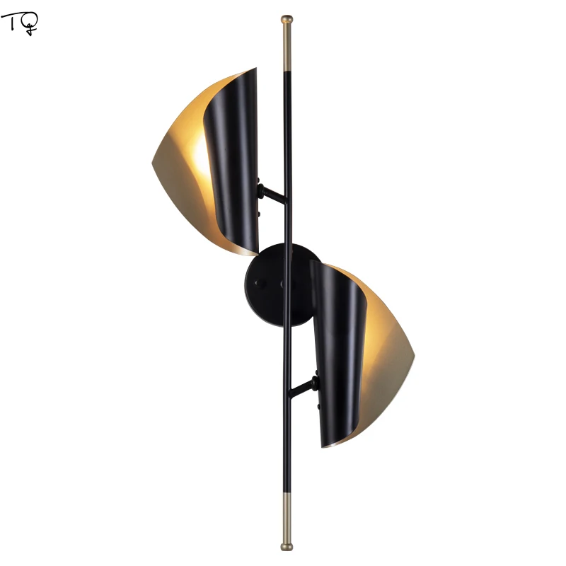 

Nordic Industrial Post-modern Luxury Decorative Wall Lamp Metal Black Gold Led Wall Sconce Living Room Study Bedroom Hotel Aisle