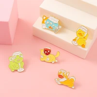 cute animal enamel pin wine glass cat dog duck frog metal brooch lapel badge clothes bag hat fashion accessories children gifts