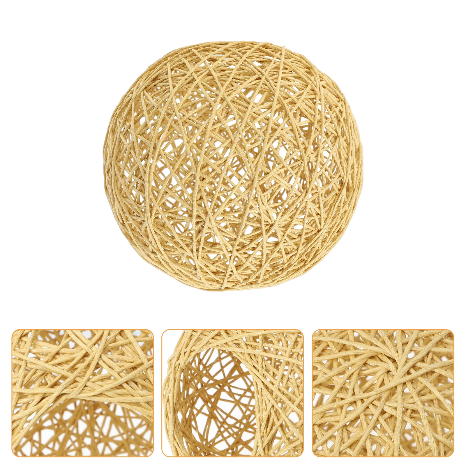 

2 Pcs Takraw Lampshade Hanging Shades Dustproof Decor Shield Simple Style Cotton Linen DIY Cover Ornament Office Macrame