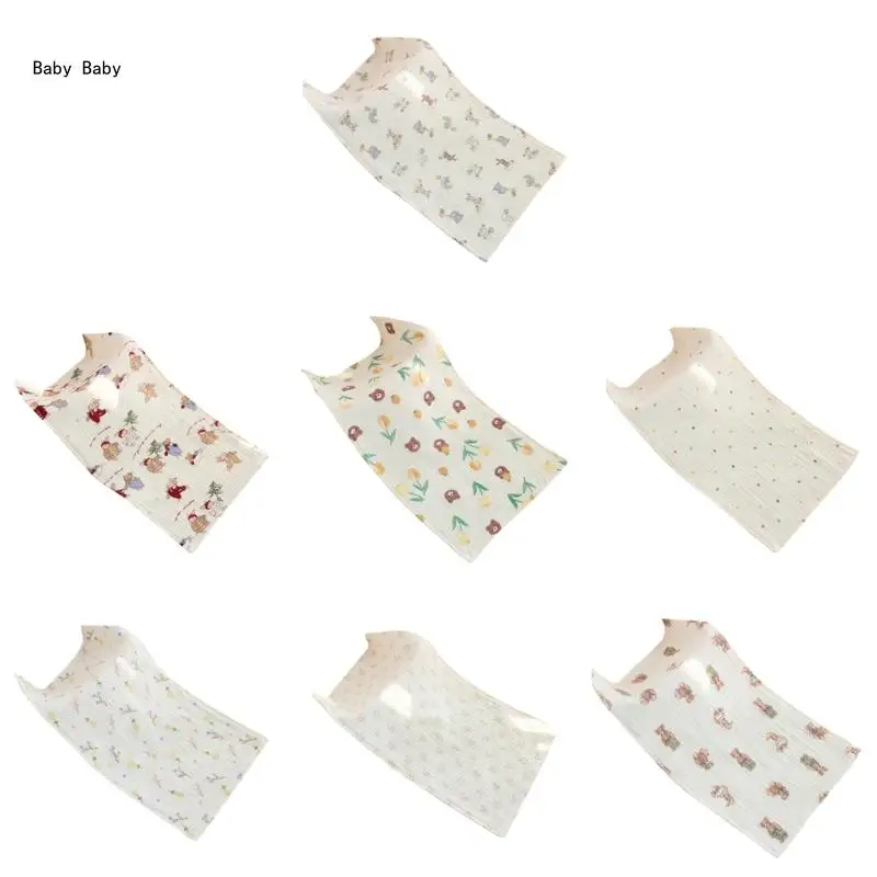 

Baby Towel for Drooling Teething Bib Cartoon Print Burp Cloth for Kids 4-Layers Q81A