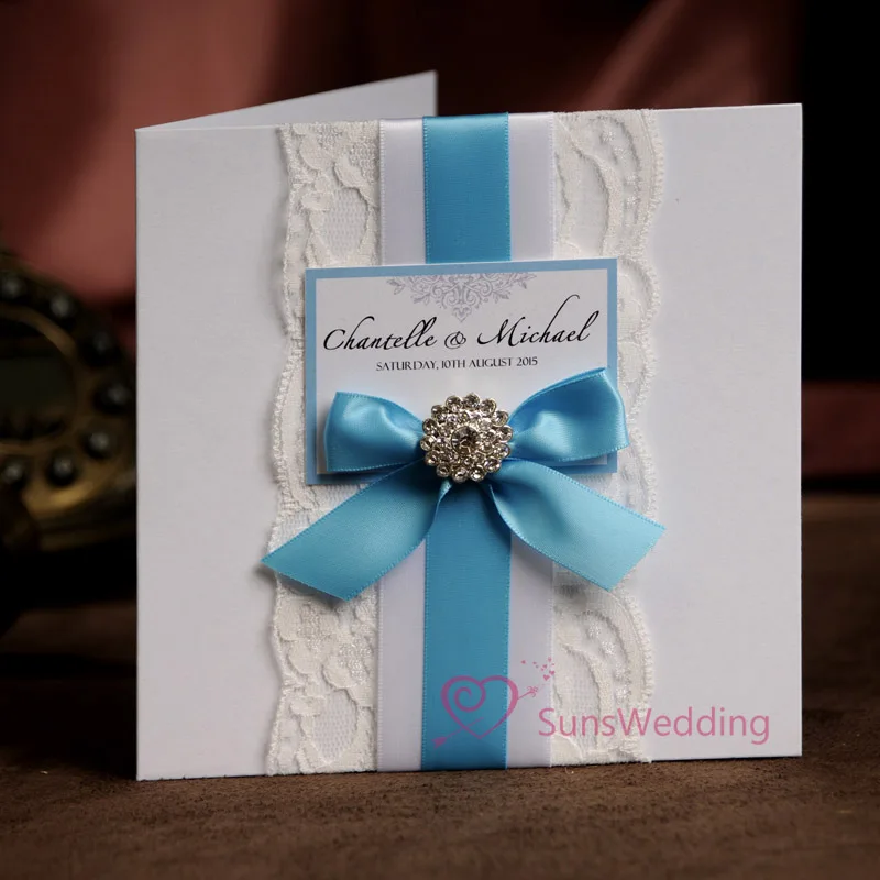 

50pcs Custom Lace Wedding Invitations Card with RSVP, Marriage, Bridal Shower,Engagement, Birthday, Anniversary Party Invite