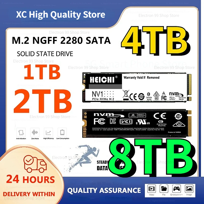 

8TB Latest 2023 M.2 SSD M2 512GB 1TB 2TB 4TB PC NGFF SSD Performance Internal Hard Disk, Applicable To All Brands of Computers