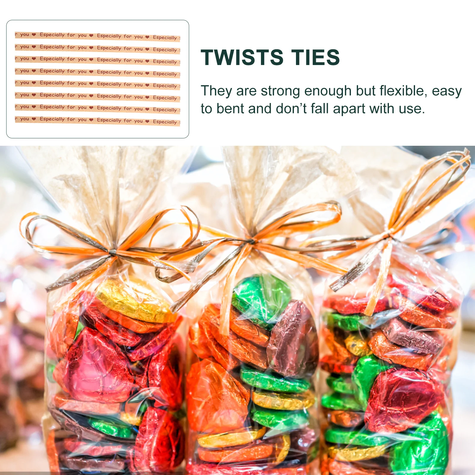 1000 шт. крафт-бумага измельченный хлеб конфеты сумка закрутки завязки