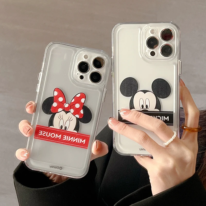 

Disney Cartoon Mickey Mouse Minnie Phone Case for iPhone 11 12 13 mini pro XS MAX 8 7 Plus X XR Cover
