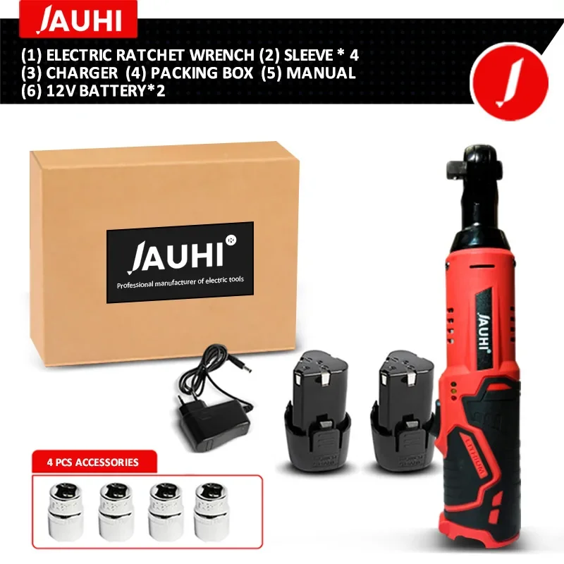 

Электрический гайковерт JAUHI 12В 3/8", красный