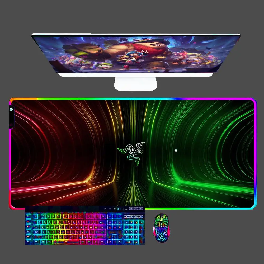 

LED Mouse Pad RAZER Computer Office keyboard 90x40 Carpet Large Gaming Accessories RGB Anti-skid Mousepad PC Gamer XXL Desk Mat