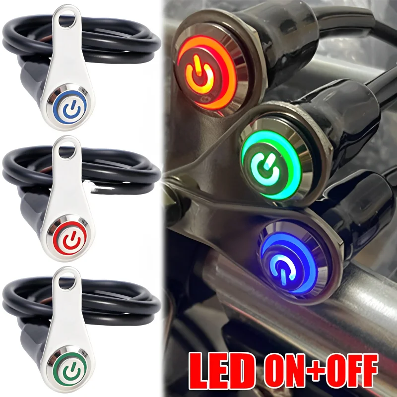 

Motorbike Converter Switch LED Motorcycle Conversion Single Hole Indicator ON+OFF Handlebar Mounted Waterproof Horn Button Switc