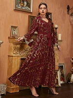 toleen womens plus size maxi dresses 2022 luxury chic elegant large long sleeve muslim evening party wedding festival clothing