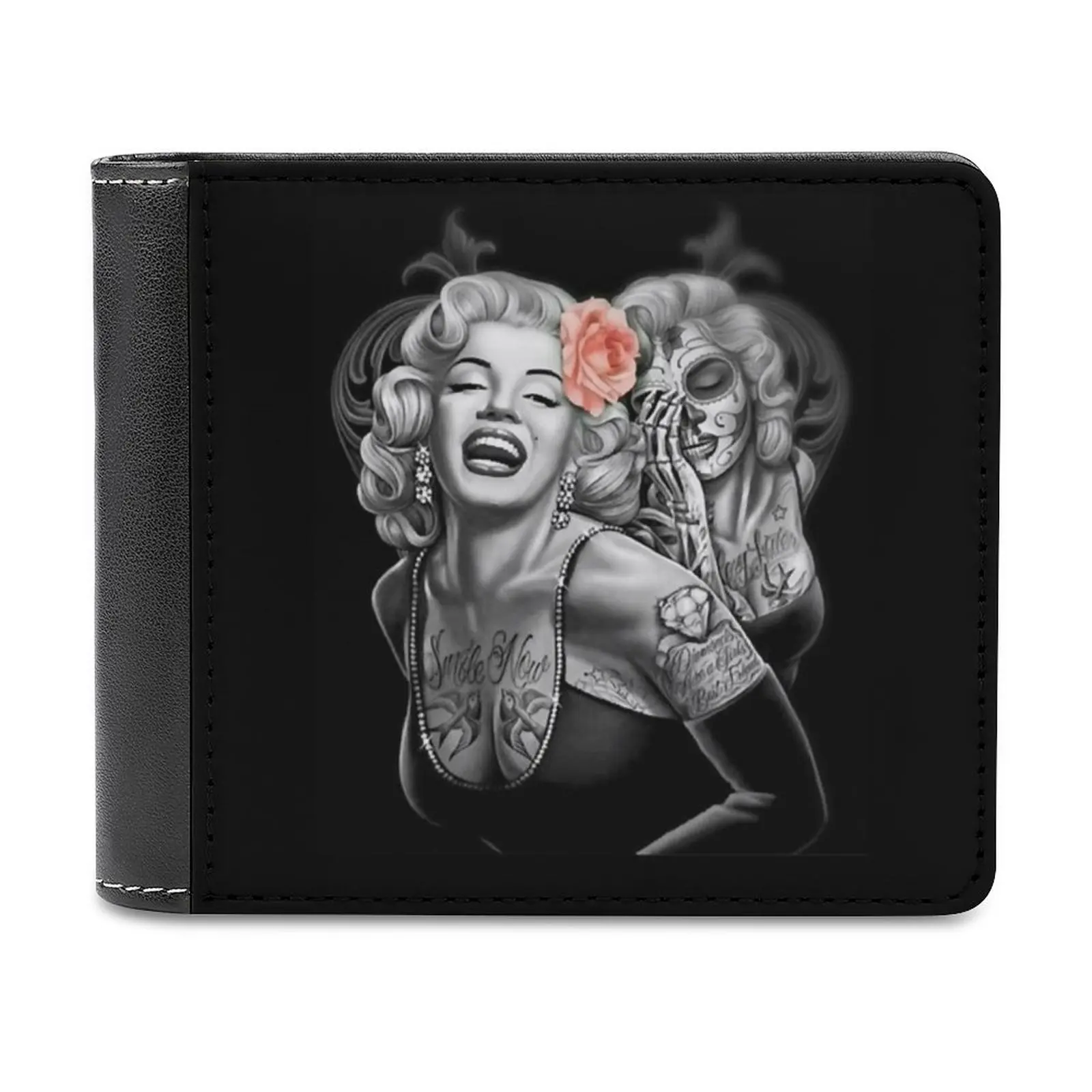 

Marylin Monroe Smile Now Cry Later Leather Wallet Men Slim Purse Card Holder Wallets Money Bag Marilyn Monroe Marilyn Monroe