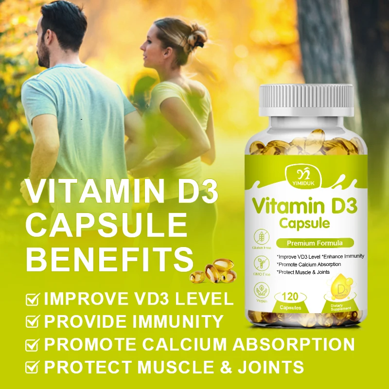 

Vitamin D3 5000 IU 125 Mcg Vitamin D Capsules Healthy Muscle Function Helps Support Immune Health Strong Bones and Teeth