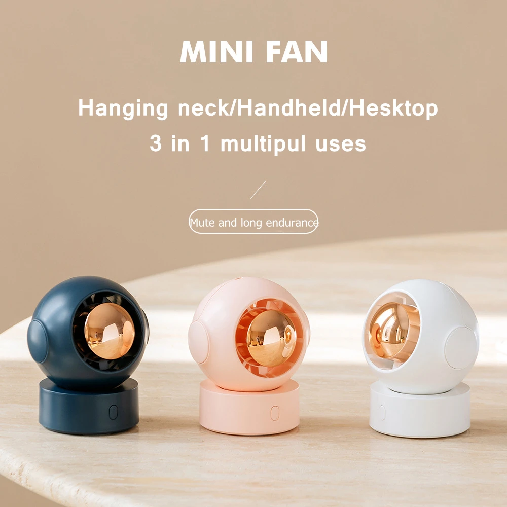 

Neck Cooling Fan Mini Handheld Air Conditioner Portable USB Rechargeable Outdoor Travel 30° Rotation Quiet Wind Blowing for Home