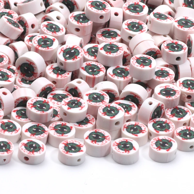 20 шт. ужасные бусины-разделители на Хэллоуин бусины из полимерной глины сглаза