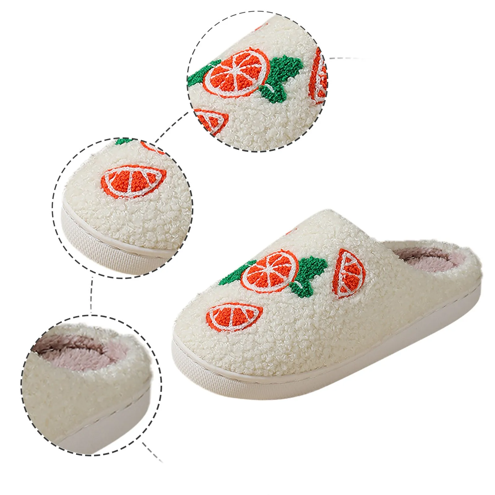 Тапки женские плюшевые очень милые оранжевые домашние тапочки удобные шлепанцы