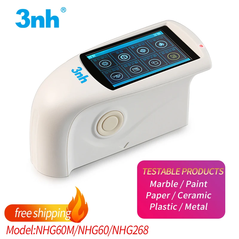 

Glossmeter 20/60/85 ° 3nh NHG60M/NHG268 For Testing The Surface Brightness Of Automotive/Paint/Ceramic/Plastic/Metal Products