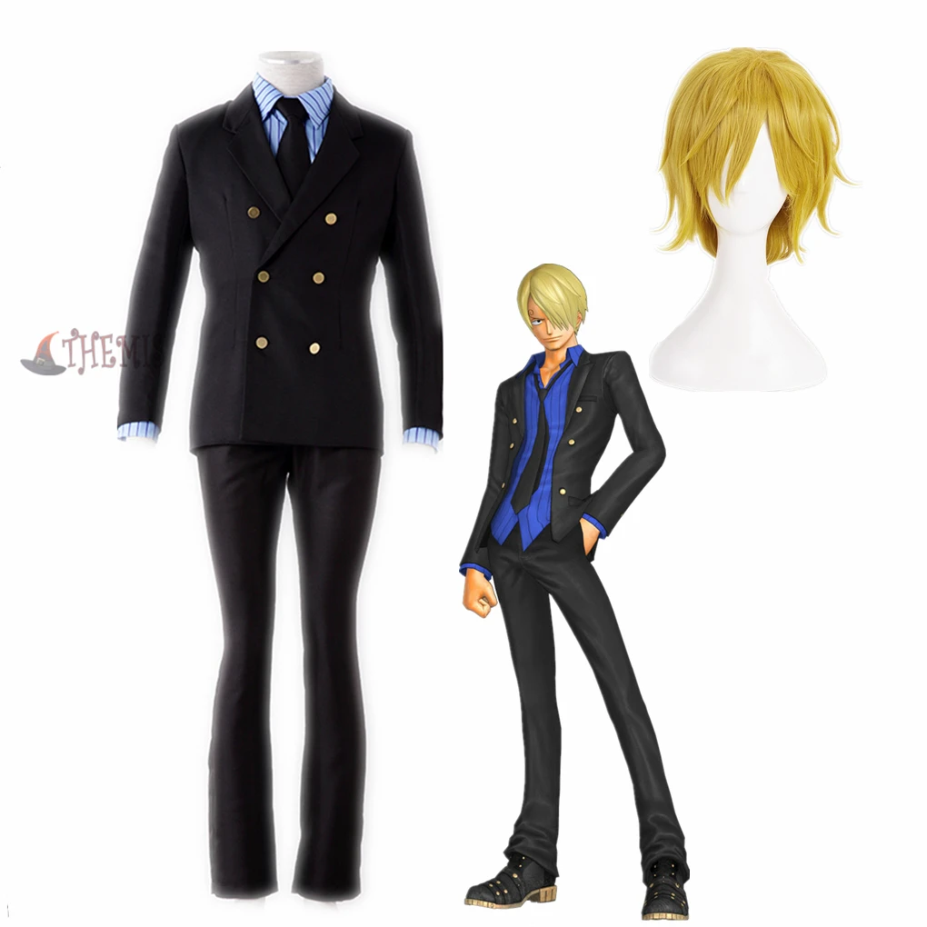 

Athemis новый цельный костюм для косплея Sanji парик Аниме Косплей куртка Костюмы Брюки для детей взрослых