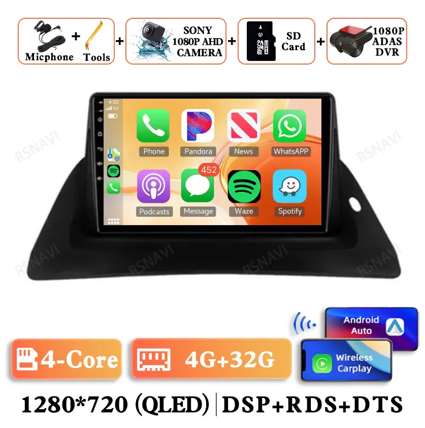 

Android 15 для Renault Kangoo 2009 2012 2015 2016 2017 2018 беспроводной Carplay Auto DVD стерео навигация автомобильный радиоприемник авторадио QLED