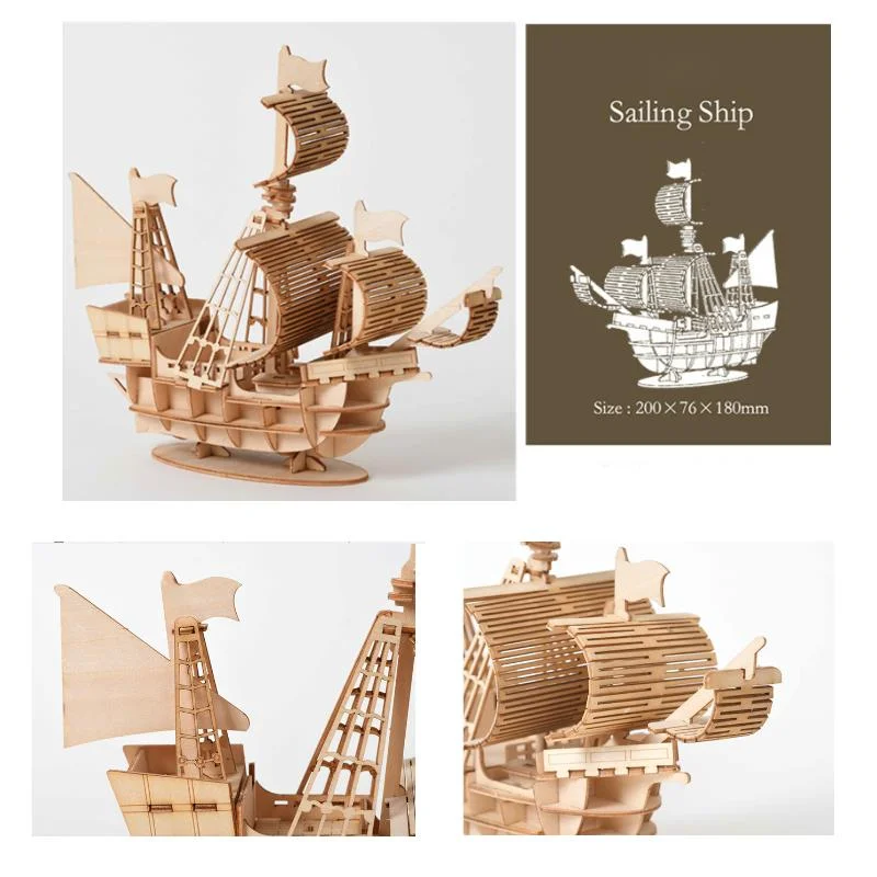 

3D Деревянный пазл корабль самолет автомобиль модель животных игрушки для детей лазерная резка сборные наборы настольное украшение подарок...