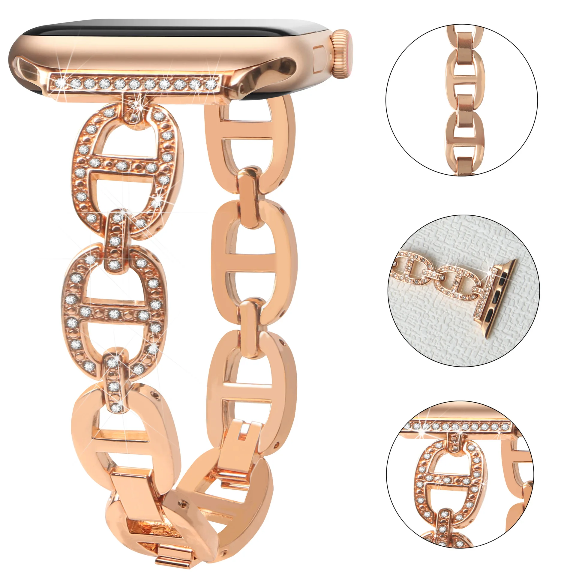 Watchband for Apple Watch Band 49mm 38mm 40mm 42mm 44mm Strap for iWatch Series 6/5/4/3/2/SE,Rhinestone Replacement Wristband