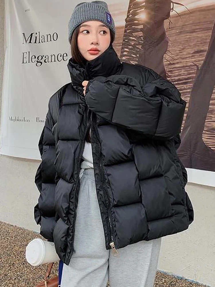 AOSSVIAO Winter Parkas for Women Autumn 2023 New Korean Fashion Oversized Coats Plaid Puffer Jacket Thicken Warm BF Outerwear