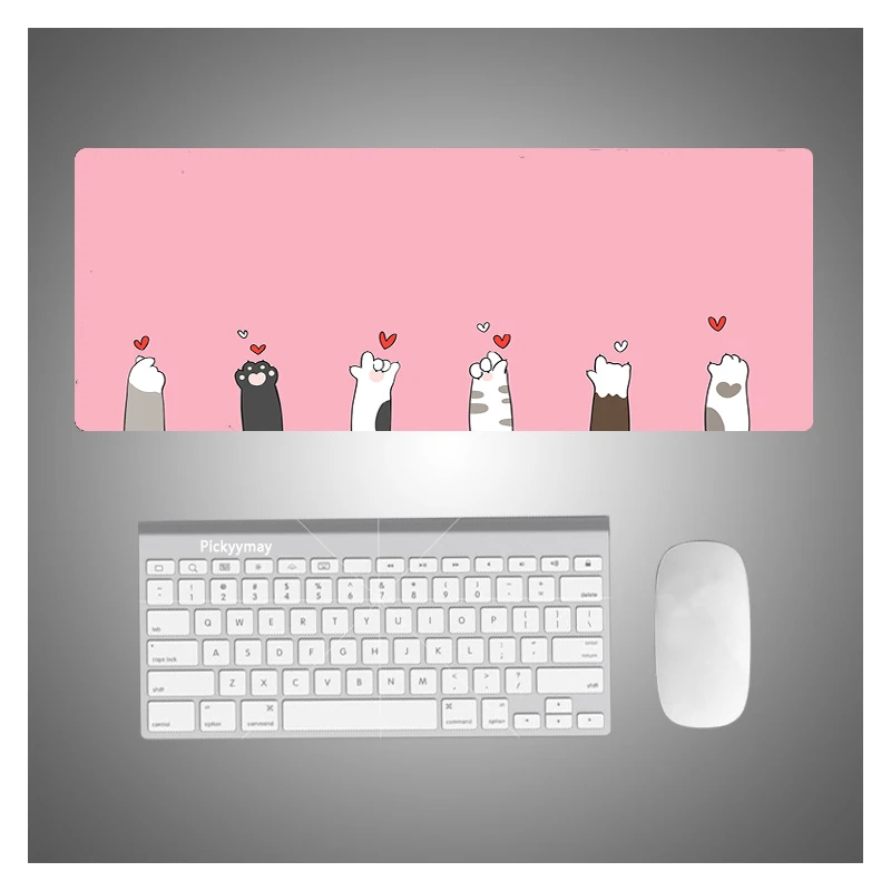 

Pink Gaming Mouse Pad Kawaii Cute Cat Paw Mouse Pad Anime Large Mousepad Computer Mouse Mat XXL PC Gamer 900x400mm Desk Mat