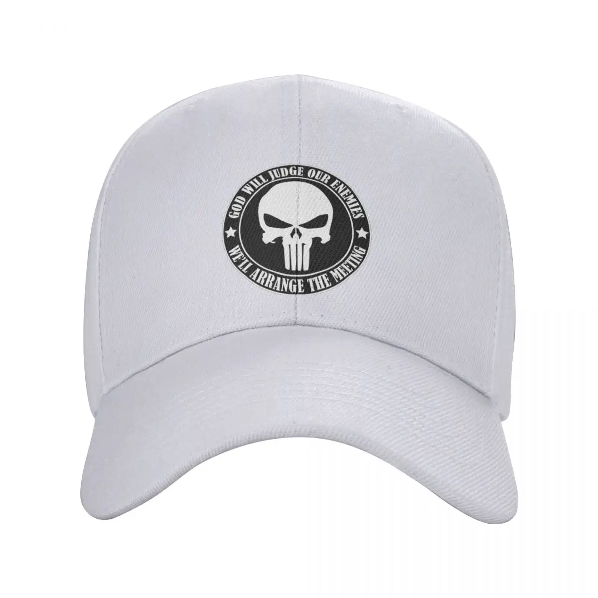 

New God Will Judge Our Enemies We Will Arrange The Meeting Baseball Cap Men Women Adjustable Punisher Skull Dad Hat Summer Hats