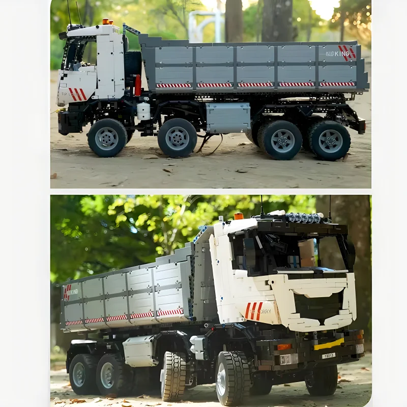 Пневматический самосвал MOULD KING 19013 с приложением и дистанционным управлением