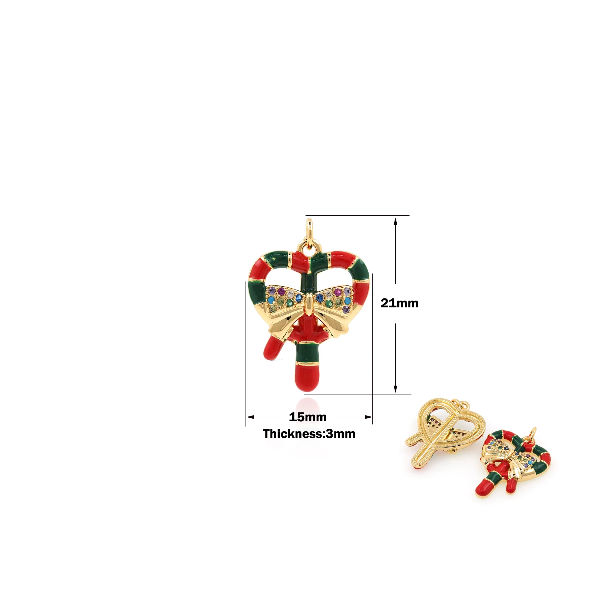 

Copper Gold Plated Metal Enamel Drip Charm Christmas Pendant Jewelry Making DIY Necklace Earring Accessories Pendant Gift