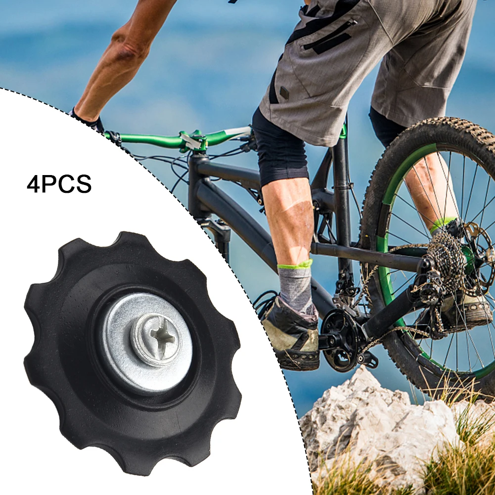 Фото Велосипедные колеса 4 * направляющие колеса шестерня черный MECH DERAILLEUR (пара) пластиковый задний переключатель 10 т 15 г простой в использовании №5
