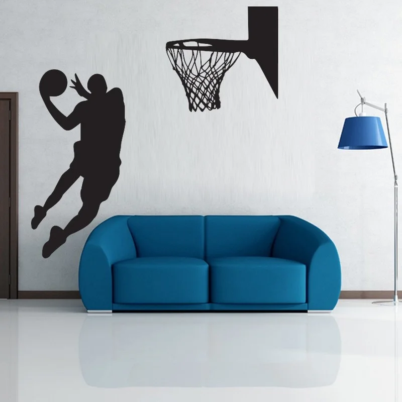 

Настенные Стикеры с надписью "Баскетбол" водонепроницаемые обои, наклейки для детей, декор для комнаты, пленка, Виниловые фрески, украшение ...