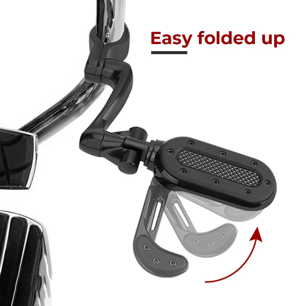 

KEMIMOTO Motorcycle Foot Pegs Foot Pedal Heel Rest For Har-ley for Dyna for Softail for Sportster for Touring Glide Black/Chrome