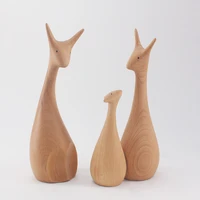 solid wood three mouthed deer ornaments home decor puppets display jewelry accessories shop luxury happy birthday crafts