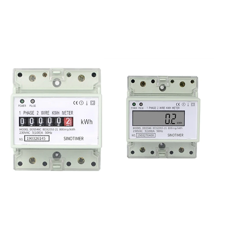 

1 Piece Electric Single Phase Two Wire Energy Meter Kwh Counter AC 220V Consumption Analog Electricity Wattmeter (A)