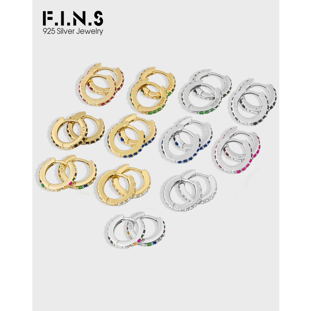 Женские серьги-кольца из серебра 925 пробы с фианитами