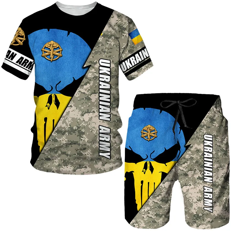 

Ukrainian Camouflage 3D Printed Men's T-Shirts/Shorts/Sets Military Army Tracksuits Special Forces Clothing Male Sportswear Suit