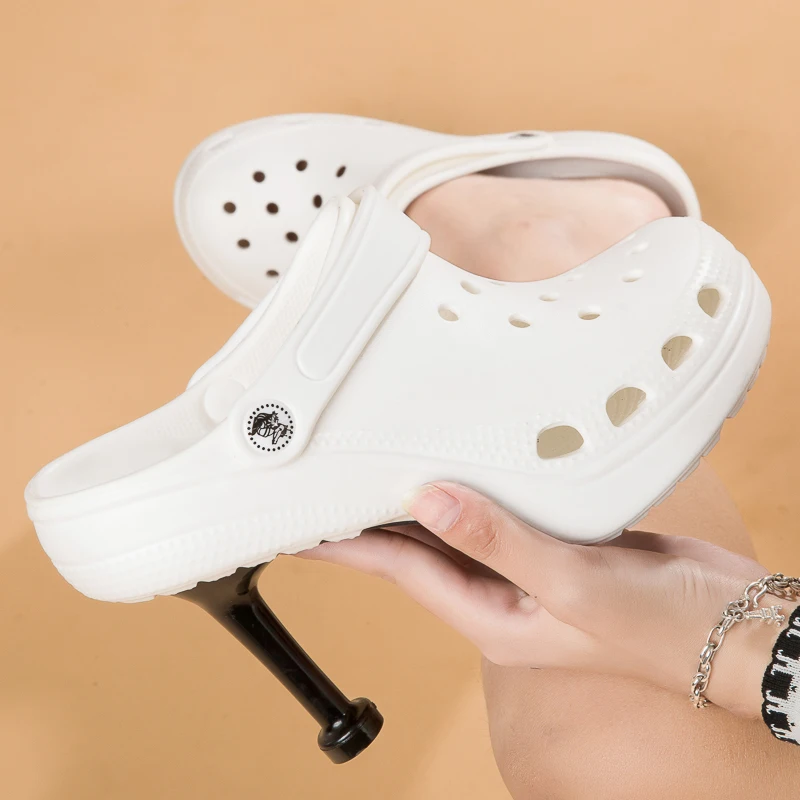 

2022 Summer Women Sandals EVA Ladies Slippers Temperament High Heels Soft Breathable Garden Sandals Woman Lady Pump Heels Woman