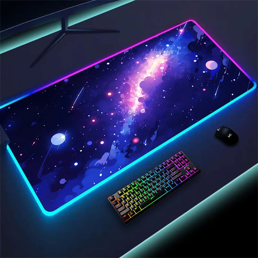 Светодиодный коврик Universe с подсветкой Starfield Galaxy Mause Ped Rgb Milky Way Gamer Room Decoration Space Mousepas