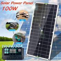 100w 18v solar power panel usb 12v5v dc monocrystalline flexible solar charger for car rv boat battery charger with controller