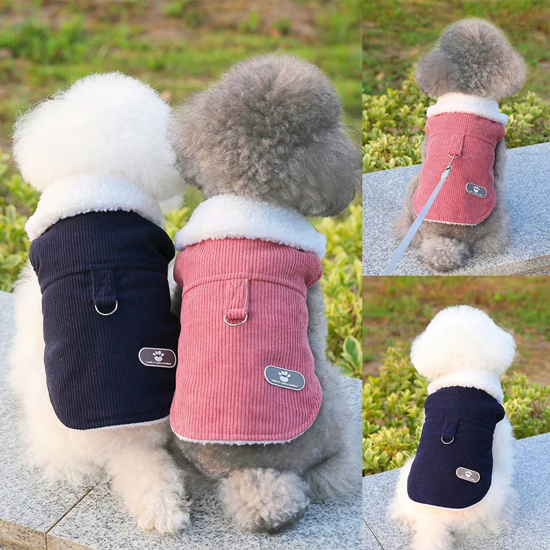 

Warm Dog Clothes Thickening Corduroy Warm Small Dog Coat Jacket Cute Pet Dog Costume Winter Clothes Chihuahua Comfortable