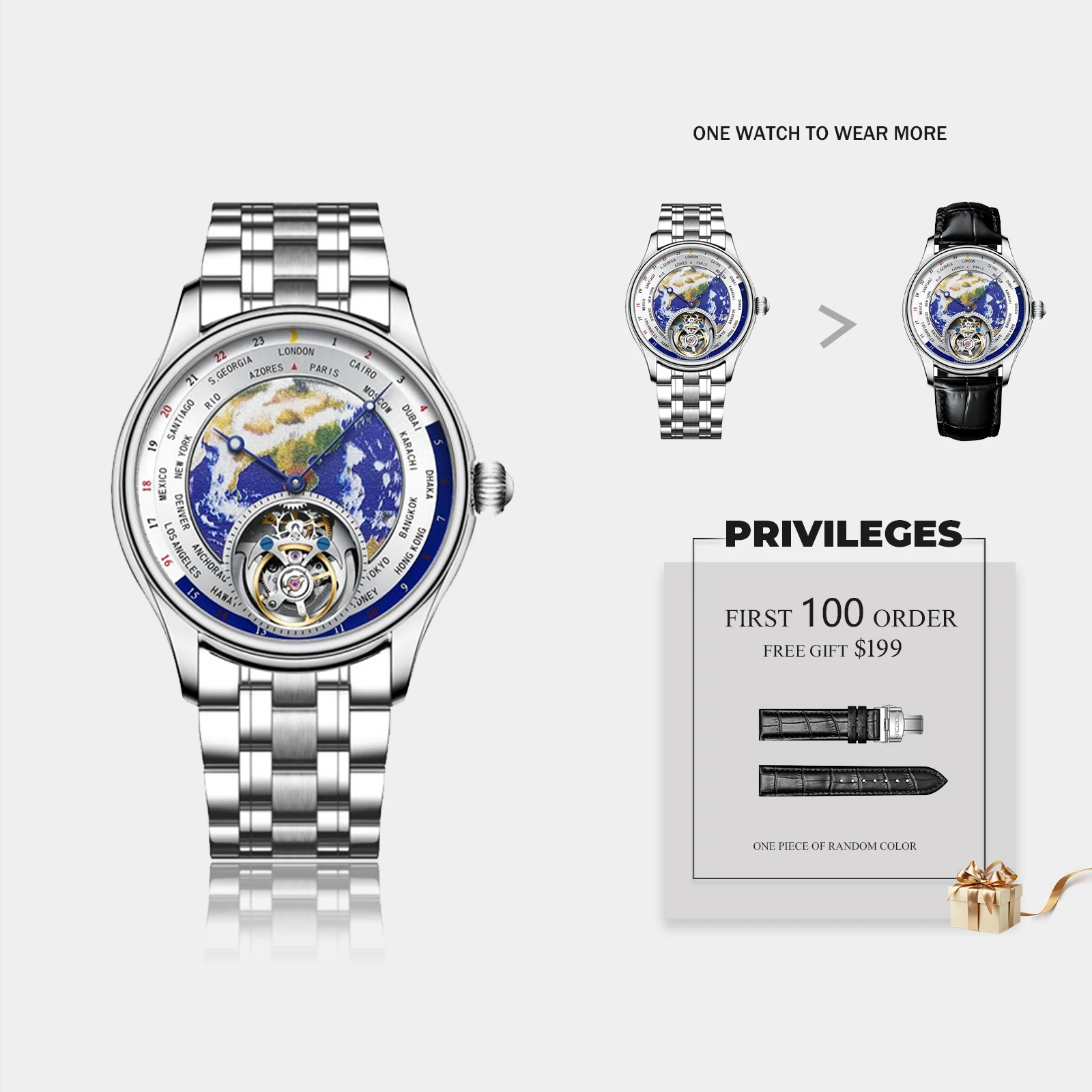 Мужские механические наручные часы AESOP 5563 цвет в ассортименте