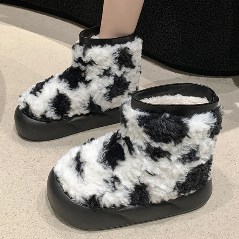 Зимние женские ботинки теплая высокая плюшевая хлопковая обувь индивидуальный