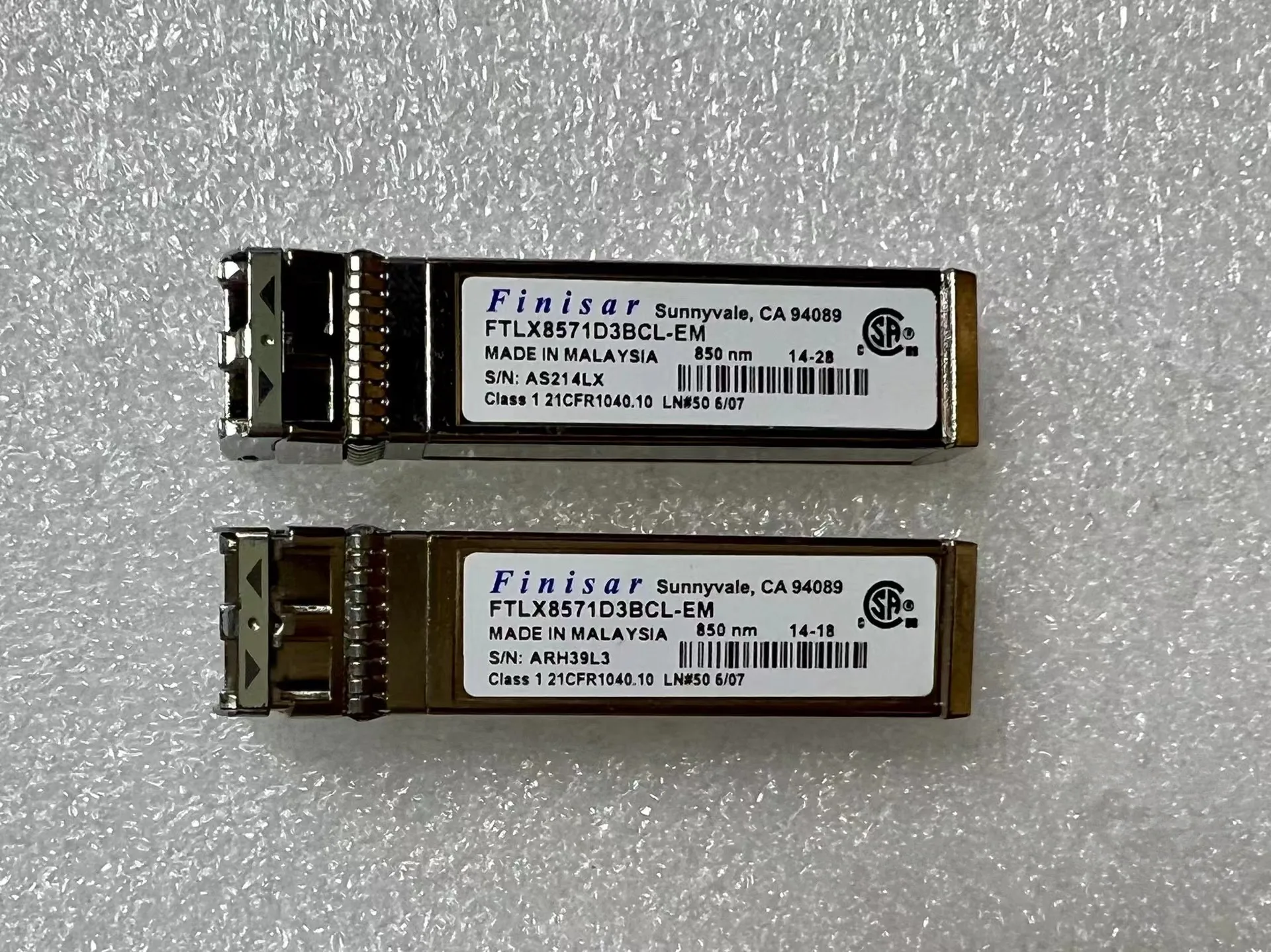 Finisar 10G Fiber Transceiver/FTLX8571D3BCL-EM/850nm 10G SR Fiber Module Sfp/SFP+ 10GB Optical Switch