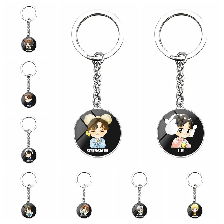 

Kpop stray kids keychain Cartoon cute gift for fans collction kpop stray kids key chain stationery set new arrivals