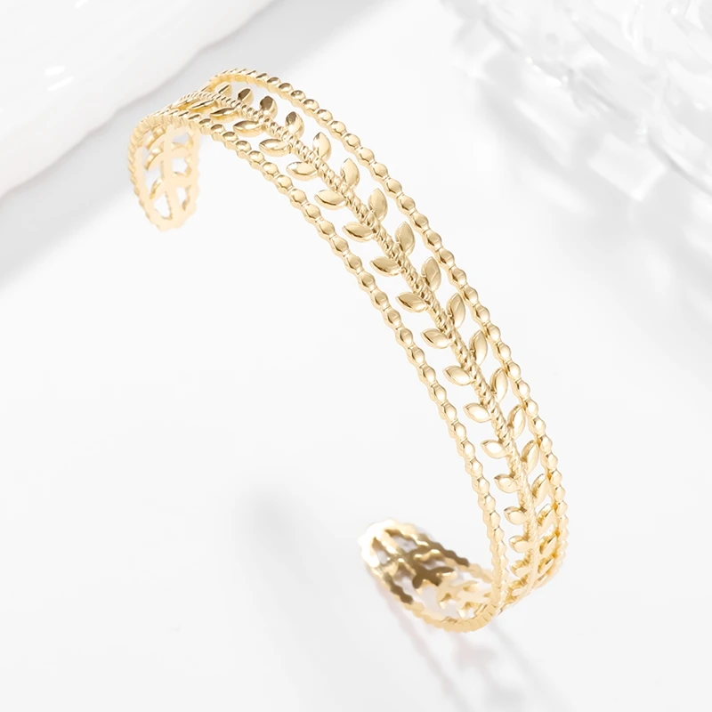 Классические открытые браслеты-манжеты из нержавеющей стали регулируемая