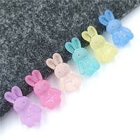 10pcs frosted jelly color for spacer making cute rabbit resin beads matt cartoon diy bracelet necklace hair band