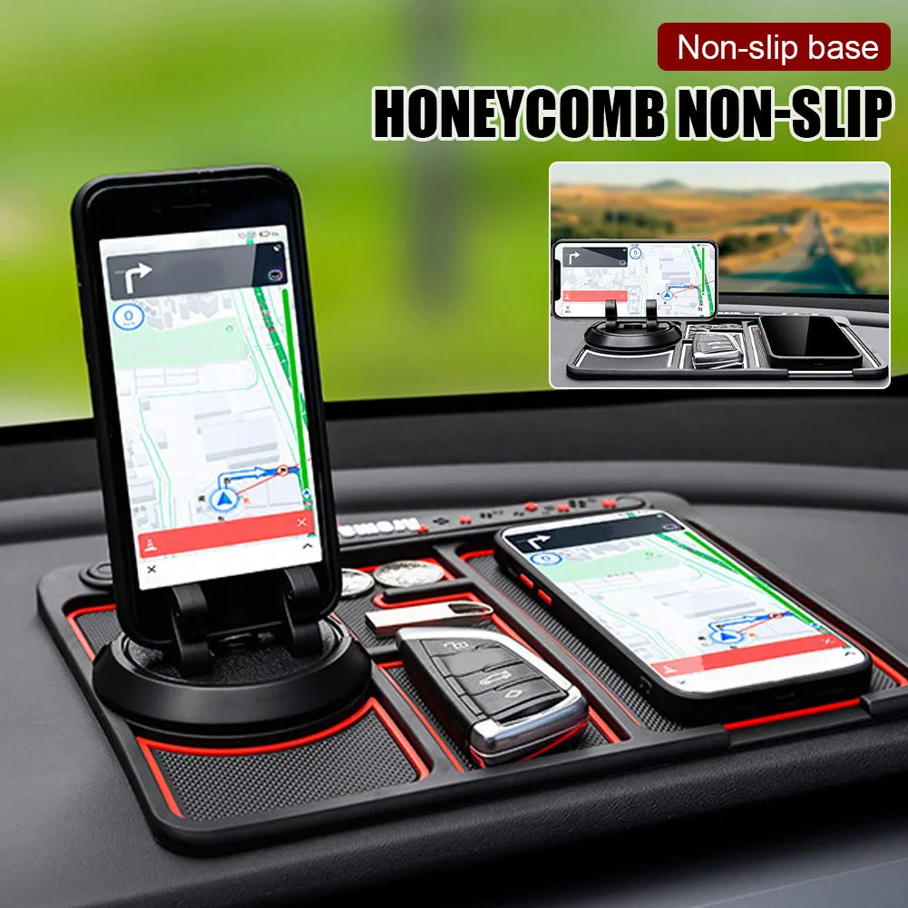 

Car Anti-Slip Mat PVC Auto Phone Holder Non Slip Sticky Anti Slide Dash Phone Mount Parking Number Card 4 In 1 Car Accessories