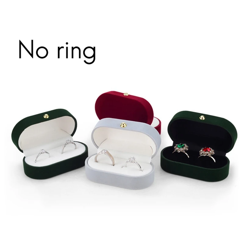 2X Velvet Silk Pair Ring Box Wedding Single Proposal Farewell Jewelry A |