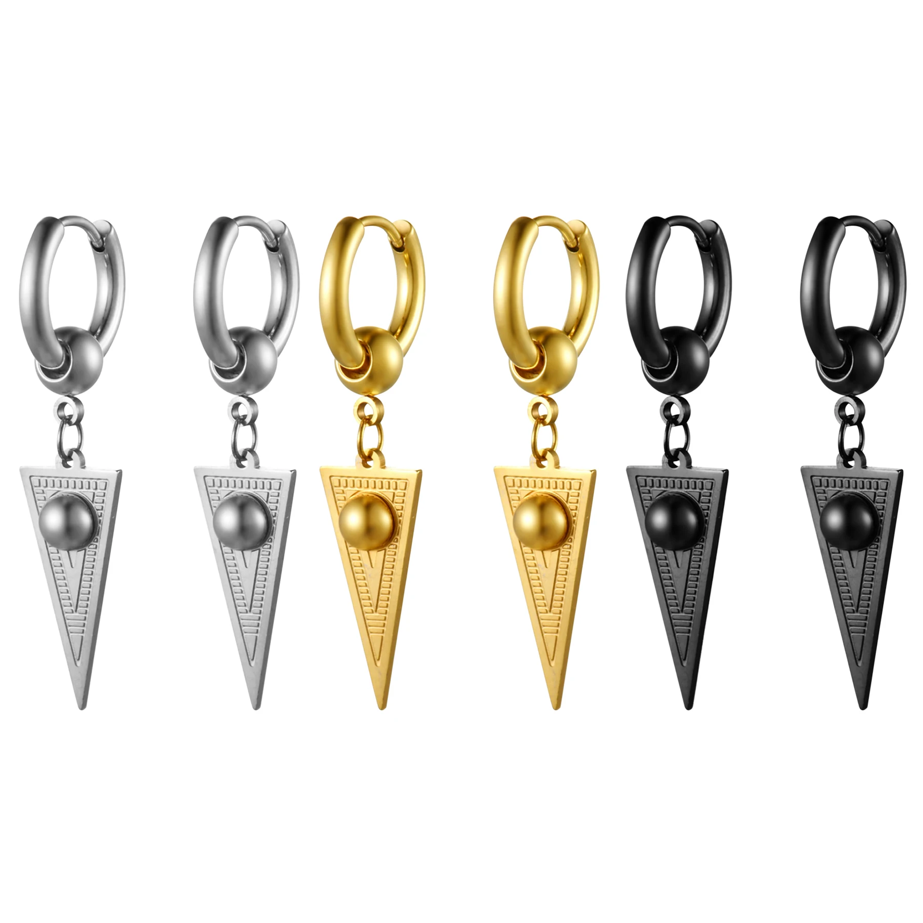 

BONISKISS серьги в стиле хип-хоп, рок, геометрические серьги, унисекс, очаровательные серьги из нержавеющей стали, черные цвета, ювелирные издели...