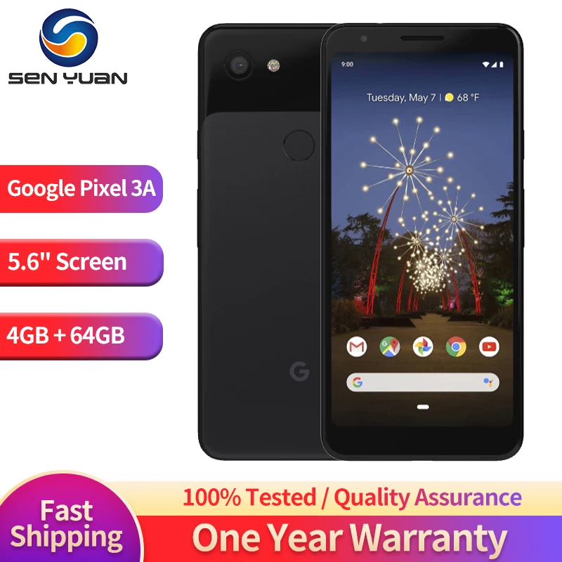 

Google Pixel 3a Pixel3a 5.6" 4GB RAM 64GB ROM Octa Core NFC Snapdragon Original Unlocked 4G LTE Android Cell Phone